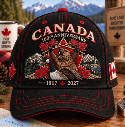🇨🇦 2027 Canada 160th Anniversary Embroidered Baseball Cap | 1867–2027 Commemorative Hat