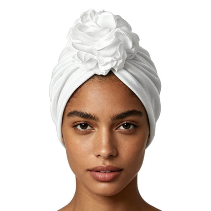 🌸 Women's 3D Flower Turban Hat | Pre-Tied Head Wrap