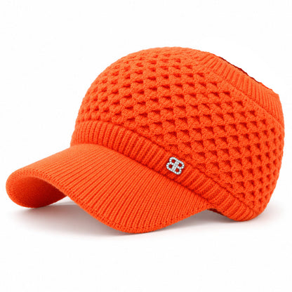 ✨ Hair Up, Stay Cozy | Women's Knit Ponytail Visor Beanie