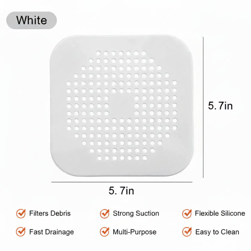 Square Silicone Hair Catcher Sink Drain Strainer Cover