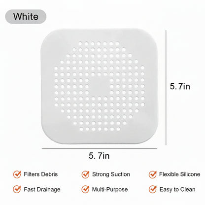 Square Silicone Hair Catcher Sink Drain Strainer Cover