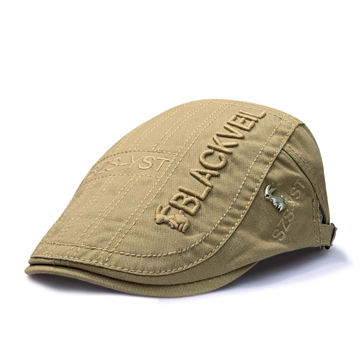 Embroidered Adjustable Flat Cap for Men