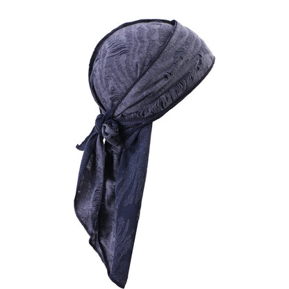 Retro Distressed Tie-Back Head Wrap – Vintage Ripped Long Tail Headscarf