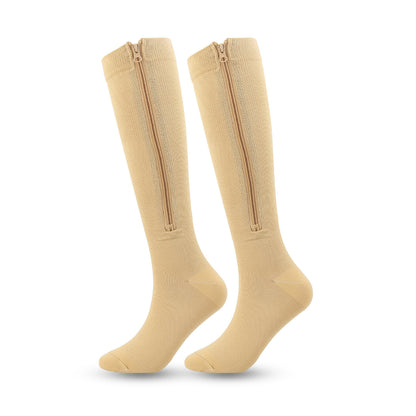 Zip Up Knee High Compression Socks