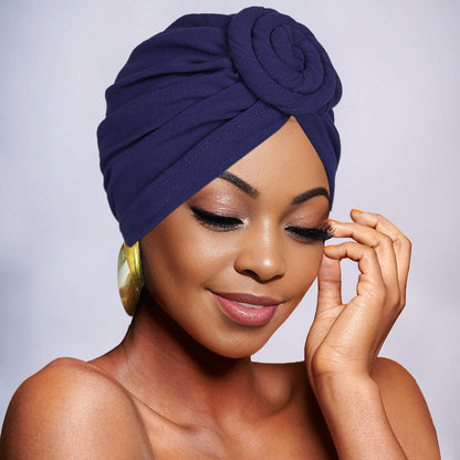 🌹 Pre-Tied Rosette Turban Cap | Effortless Headwrap Style