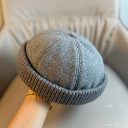 Brimless Docker Cap — Unisex Streetwear Hat with Ribbed Cuff, 6 Colors