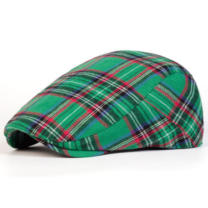 Men's Vintage Plaid Flat Cap – Classic Lightweight Ivy Driving Hat