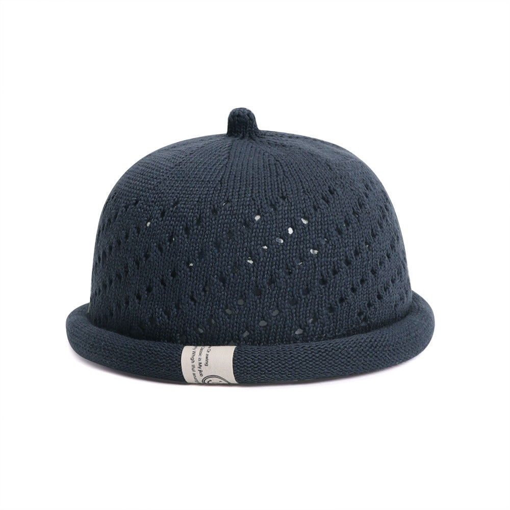 Women's Open-Knit Docker Cap – Rolled Cuff Brimless Knit Hat