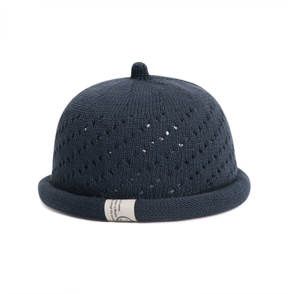 Women's Open-Knit Docker Cap – Rolled Cuff Brimless Knit Hat