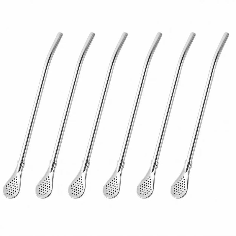 Stainless Steel Yerba Mate Bombilla Straw, Reusable Metal Filter Drinking Straw for Loose Leaf Tea & Herbal Drinks