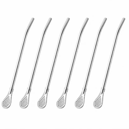 Stainless Steel Yerba Mate Bombilla Straw, Reusable Metal Filter Drinking Straw for Loose Leaf Tea & Herbal Drinks