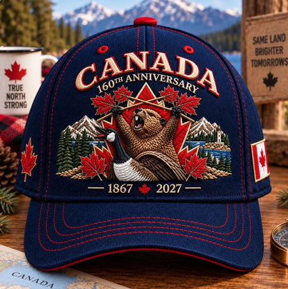 🇨🇦 2027 Canada 160th Anniversary Embroidered Baseball Cap | 1867–2027 Commemorative Hat