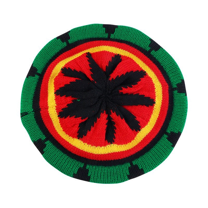 🌈 Colorful Rasta-Inspired Slouchy Knit Hat – Unisex Streetwear Beanie