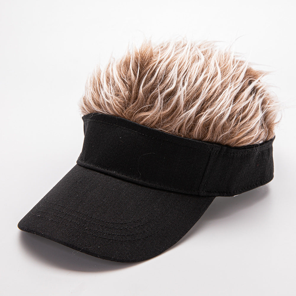 😂 Funny Wig Visor Hat – Spiky Faux Hair Golf Visor & Gag Gift