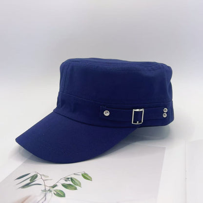 Adjustable Cotton Military Cadet Cap Flat Top Sun Hat for Men Women
