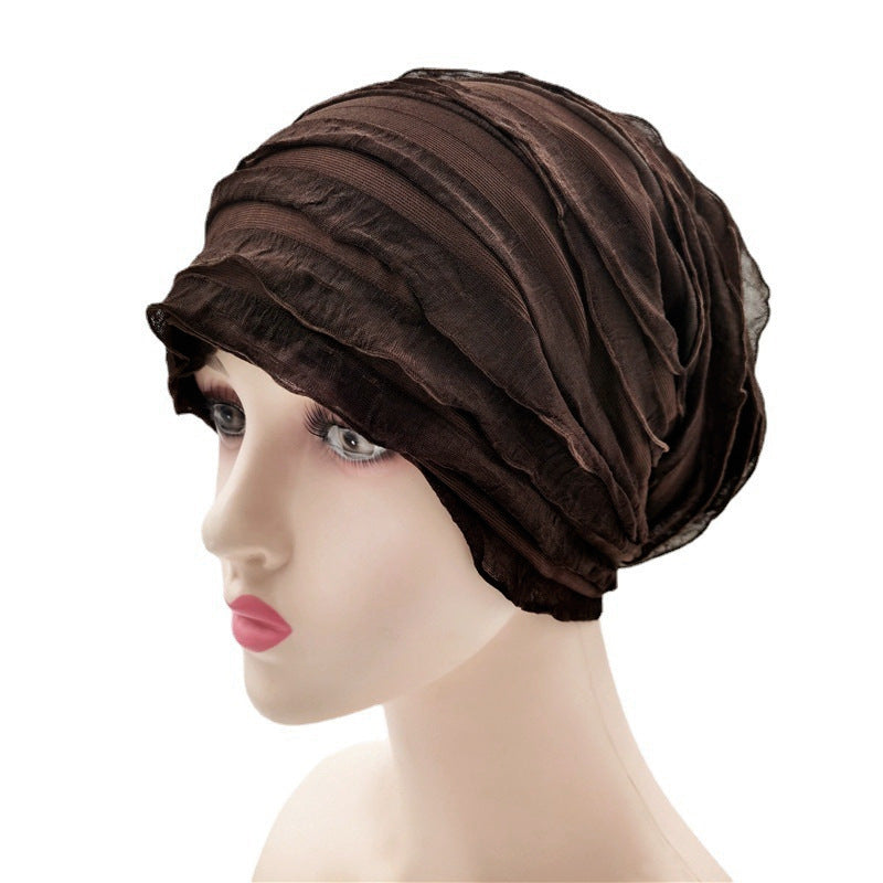 Women's Lightweight Ruffle Turban Hat | Easy Slip-On Style