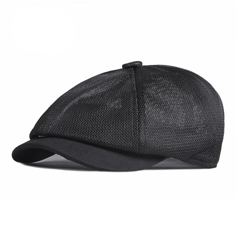 Breathable Mesh Newsboy Cap — 8-Panel Stretch Fit, Unisex.