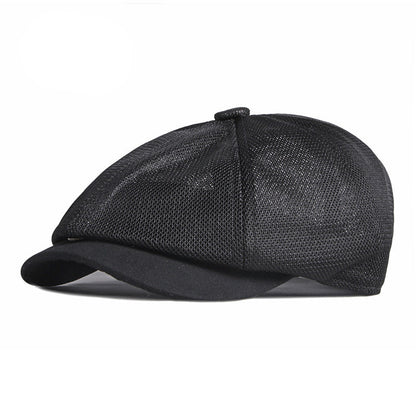 Breathable Mesh Newsboy Cap — 8-Panel Stretch Fit, Unisex.