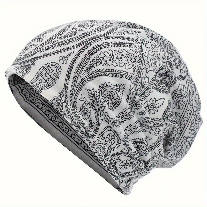 Paisley Slouchy Beanie & Neck Gaiter – Unisex Boho Hat