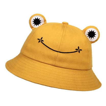 Cute Frog Bucket Hat with 3D Eyes – Playful Everyday Hat