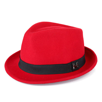 Classic Short-Brim Trilby Hat — Premium Felt, Metal Accent, 10 Colors, Unisex