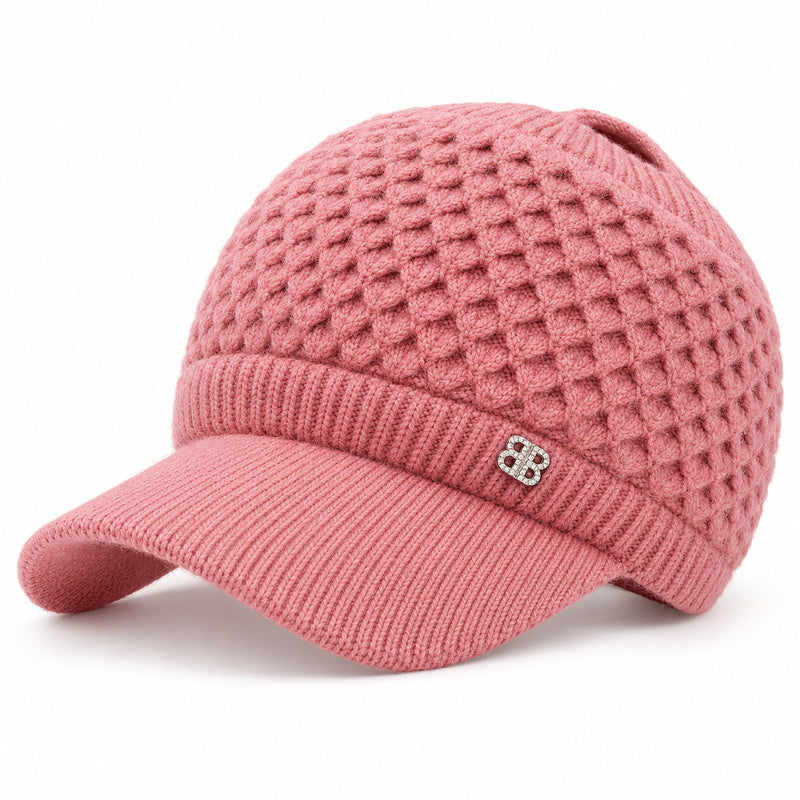 ✨ Hair Up, Stay Cozy | Women's Knit Ponytail Visor Beanie