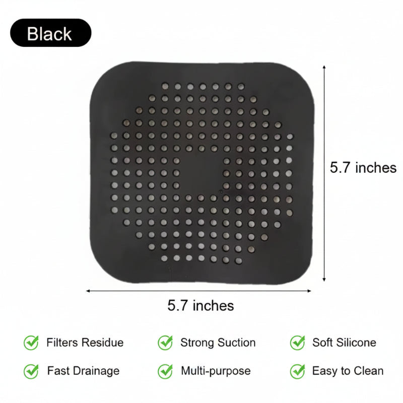 Square Silicone Hair Catcher Sink Drain Strainer Cover