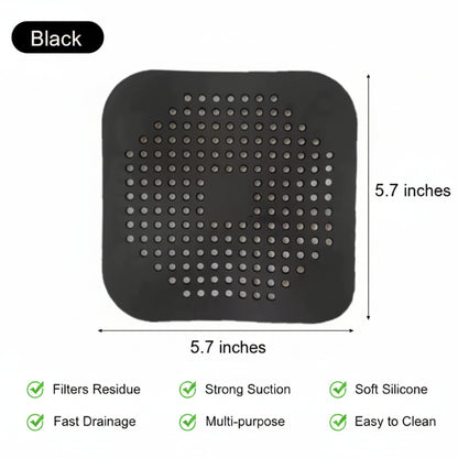 Square Silicone Hair Catcher Sink Drain Strainer Cover
