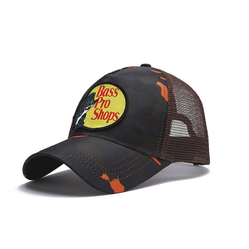 Embroidered Trucker Hat Mesh Back Baseball Cap Adjustable Outdoor Fishing Trucker Cap for Men Women