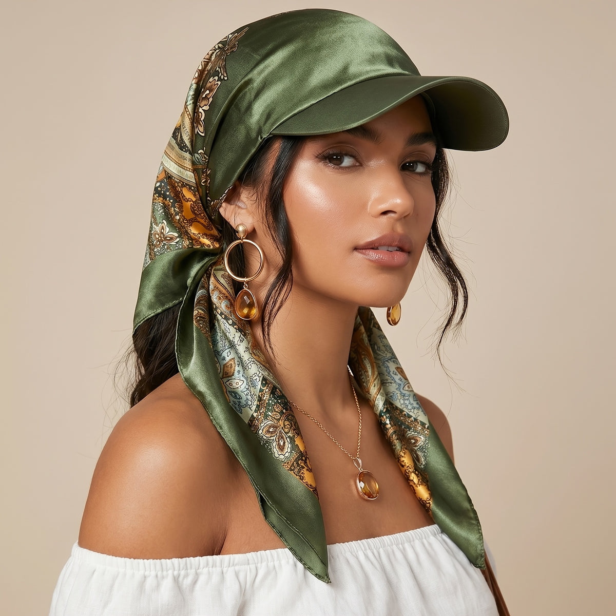 Women's Scarf Visor Hat – Vintage Paisley & Leopard Prints