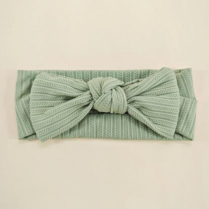 🎀 Baby Bow Knot Headband | Stretchy Ribbed Hair Band