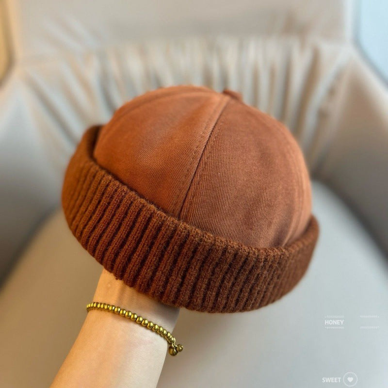 Brimless Docker Cap — Unisex Streetwear Hat with Ribbed Cuff, 6 Colors