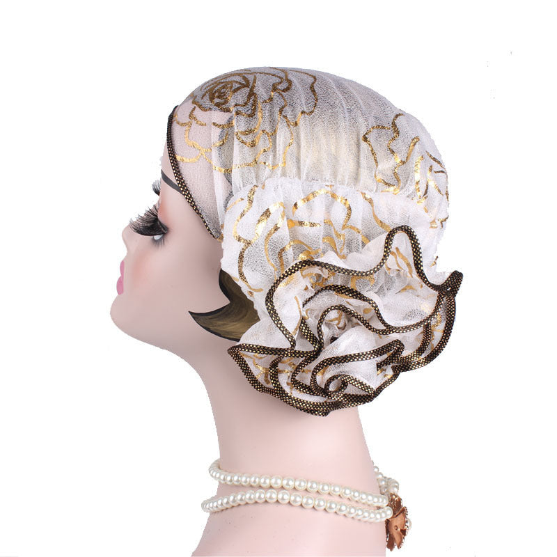 🌹Rose Floral Turban Cap | Pre-Styled Flower Headwrap
