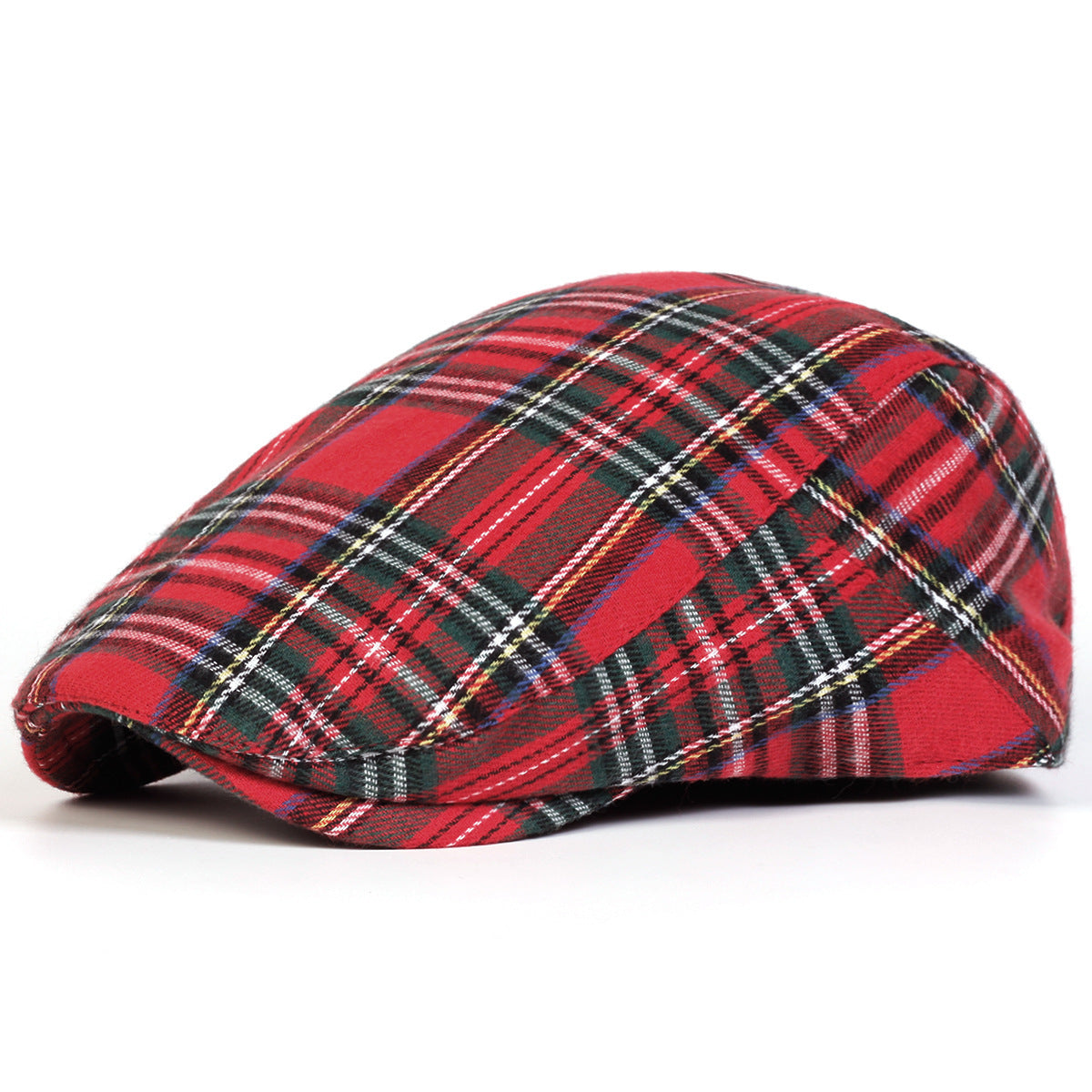 Men's Vintage Plaid Flat Cap – Classic Lightweight Ivy Driving Hat