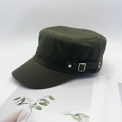 Adjustable Cotton Military Cadet Cap Flat Top Sun Hat for Men Women