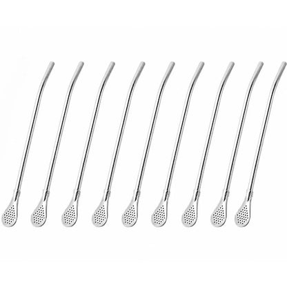 Stainless Steel Yerba Mate Bombilla Straw, Reusable Metal Filter Drinking Straw for Loose Leaf Tea & Herbal Drinks
