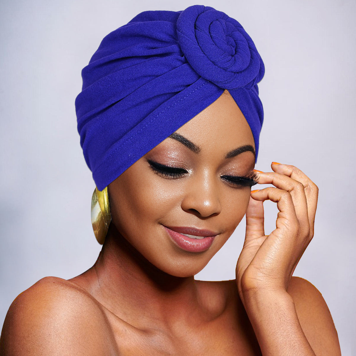 🌹 Pre-Tied Rosette Turban Cap | Effortless Headwrap Style