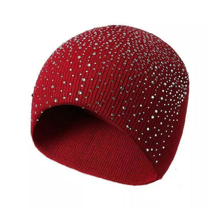 Women's Rhinestone Knit Beanie | Sparkly Winter Hat