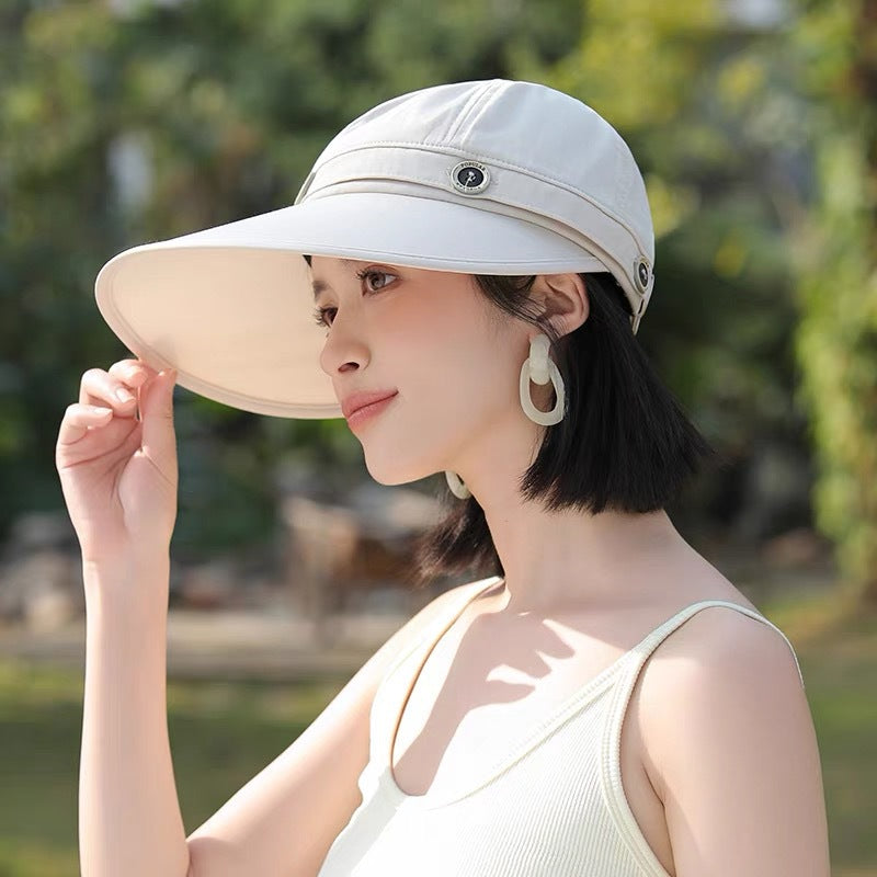 Women's Wide-Brim 2-in-1 Convertible Sun Hat — Cap & Visor.