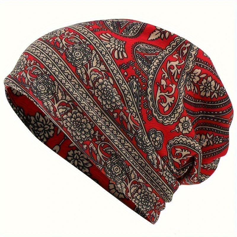 Paisley Slouchy Beanie & Neck Gaiter – Unisex Boho Hat