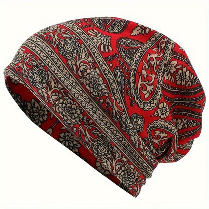Paisley Slouchy Beanie & Neck Gaiter – Unisex Boho Hat