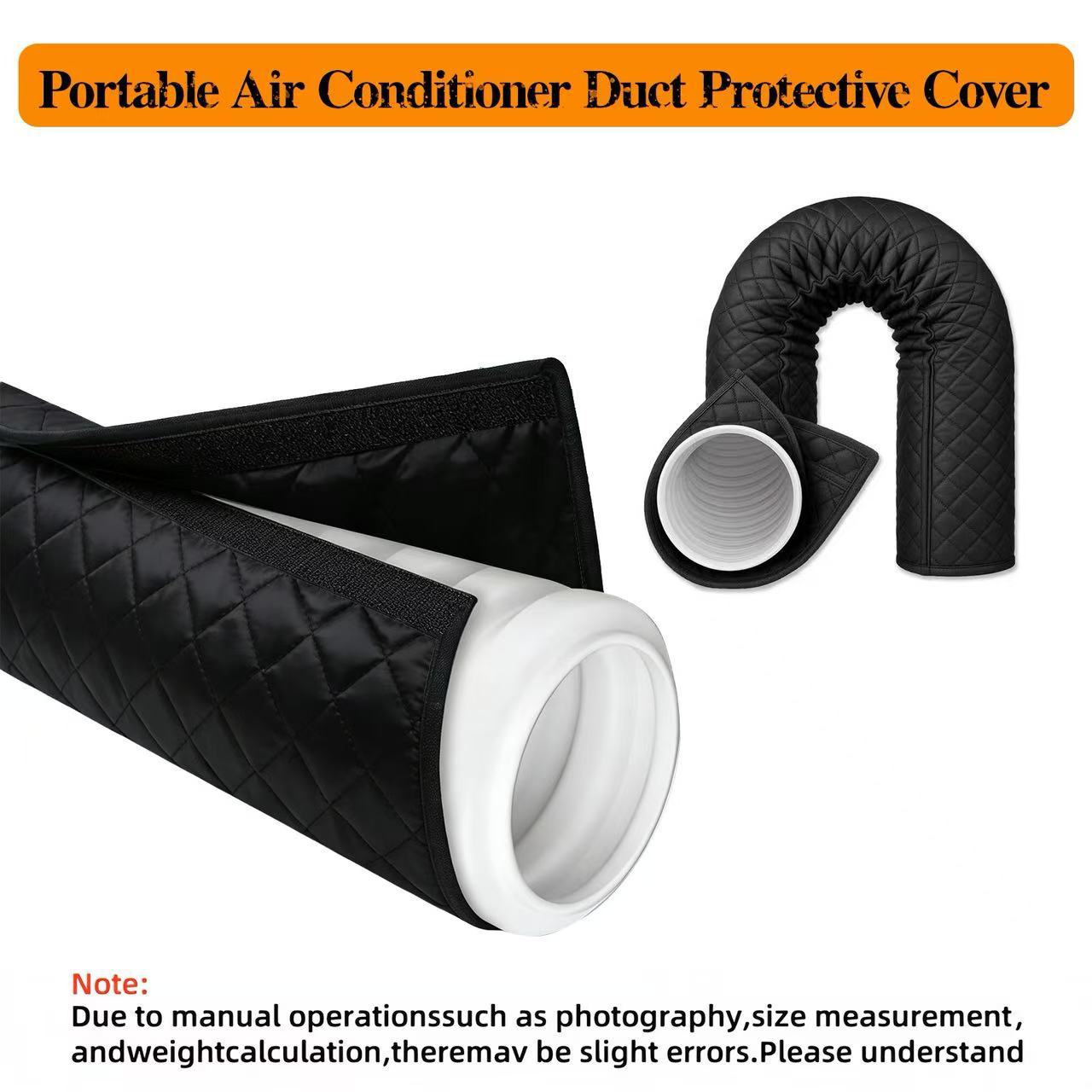 Heat Insulated Portable Air Conditioner Exhaust Pipe Cover, Waterproof Dustproof AC Hose Protector with 2 Elastic Fixing Straps