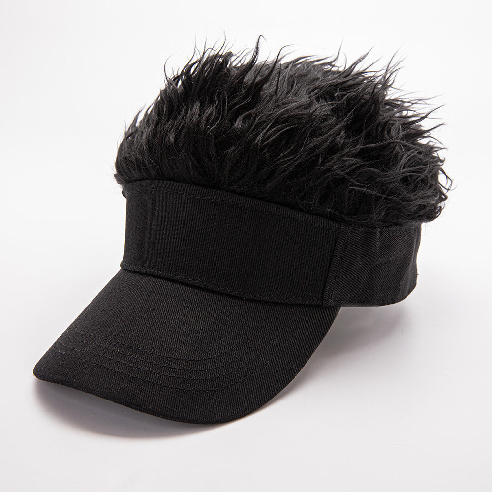 😂 Funny Wig Visor Hat – Spiky Faux Hair Golf Visor & Gag Gift