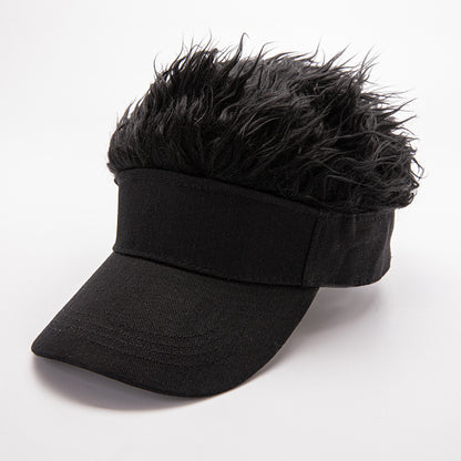 😂 Funny Wig Visor Hat – Spiky Faux Hair Golf Visor & Gag Gift