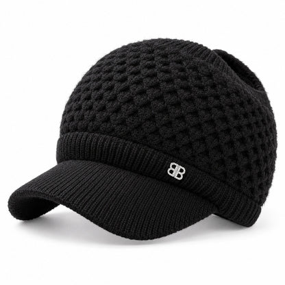 ✨ Hair Up, Stay Cozy | Women's Knit Ponytail Visor Beanie