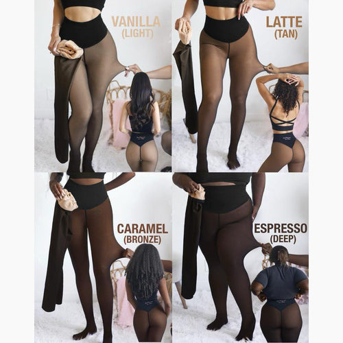 Women's Fleece-Lined Sheer-Look Tights – High-Waist 200G Winter Pantyhose
