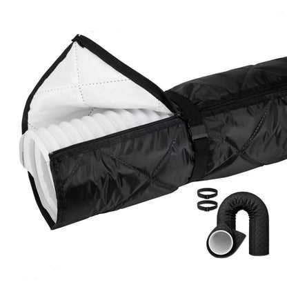 Heat Insulated Portable Air Conditioner Exhaust Pipe Cover, Waterproof Dustproof AC Hose Protector with 2 Elastic Fixing Straps