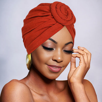 🌹 Pre-Tied Rosette Turban Cap | Effortless Headwrap Style