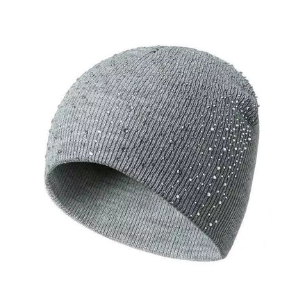 Women's Rhinestone Knit Beanie | Sparkly Winter Hat