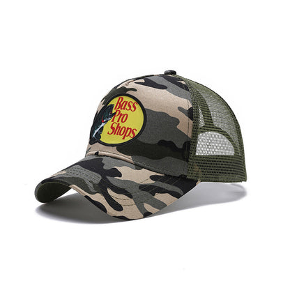 Embroidered Trucker Hat Mesh Back Baseball Cap Adjustable Outdoor Fishing Trucker Cap for Men Women